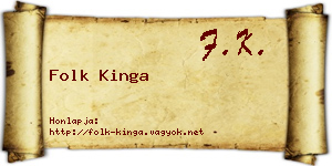 Folk Kinga névjegykártya