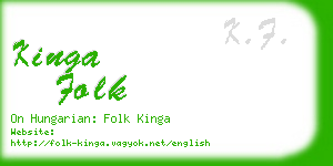 kinga folk business card